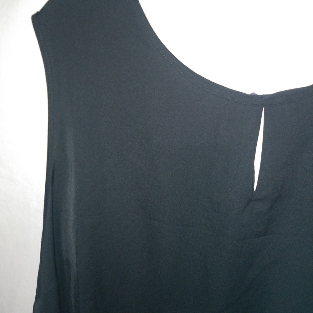 Cato 26/28 Black Pleated Sleeveless Shell Top Plus Funeral - Picture 3 of 4